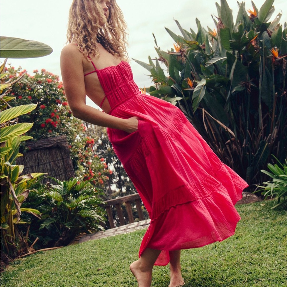 Free People Taking Sides Maxi Dress color Talking Roses